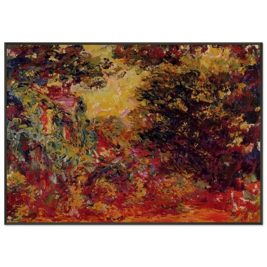 claude monet  The Artists House from the Rose Garden Framed Art Print  - Aluminum Frame - 21x29.7 cm / 8x12"