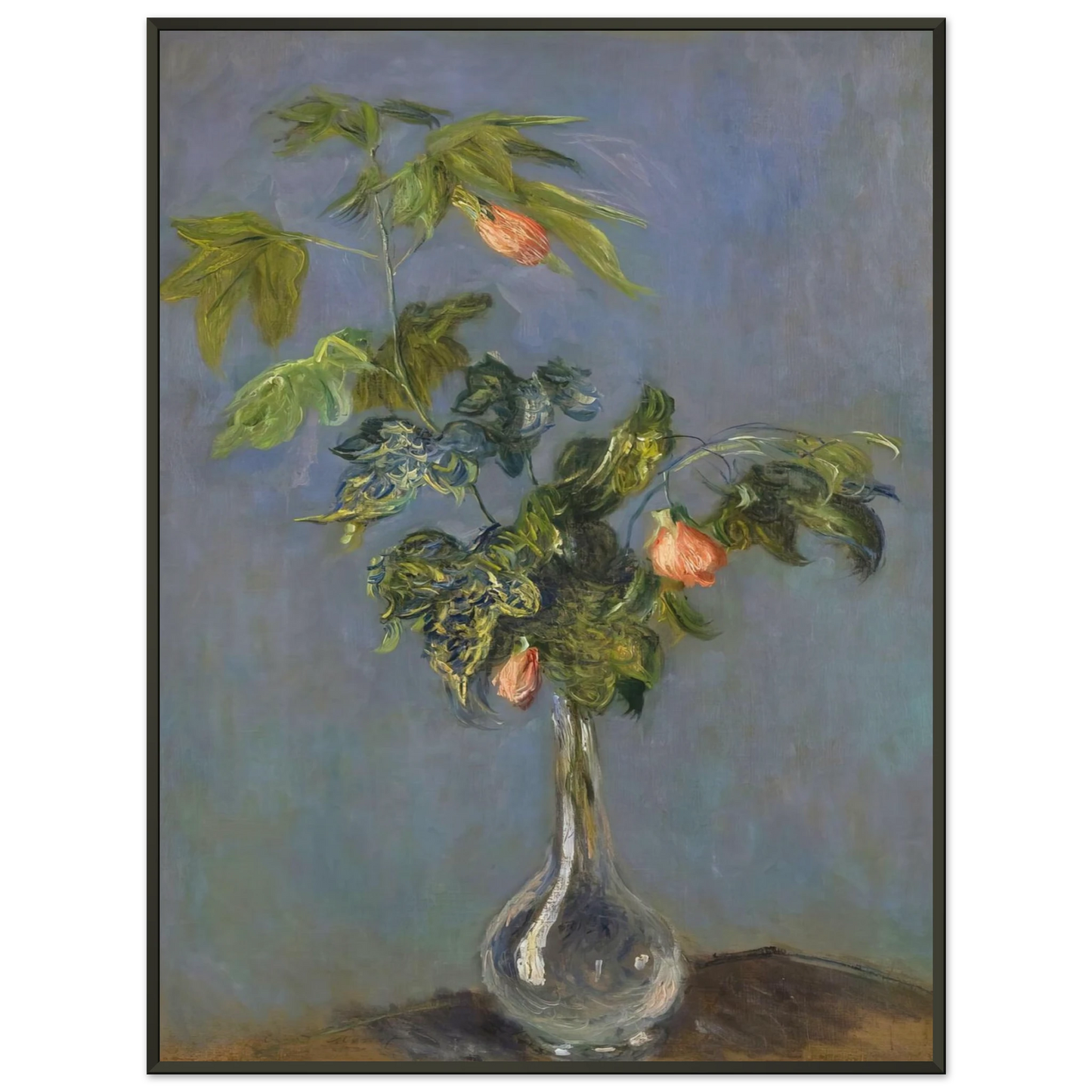 claude monet  Flowers in a Vase Framed Art Print  - Aluminum Frame - 40x50 cm / 16x20 inches