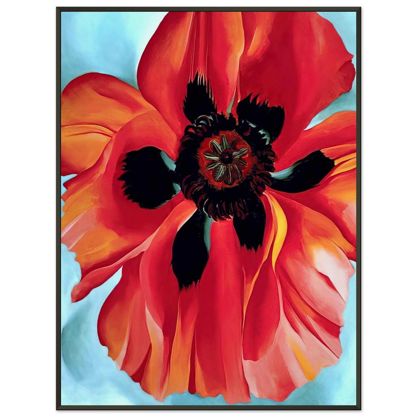 Georgia OKeeffe  Red Poppy VI Framed Art Print  - Aluminum Frame - 40x50 cm / 16x20 inches
