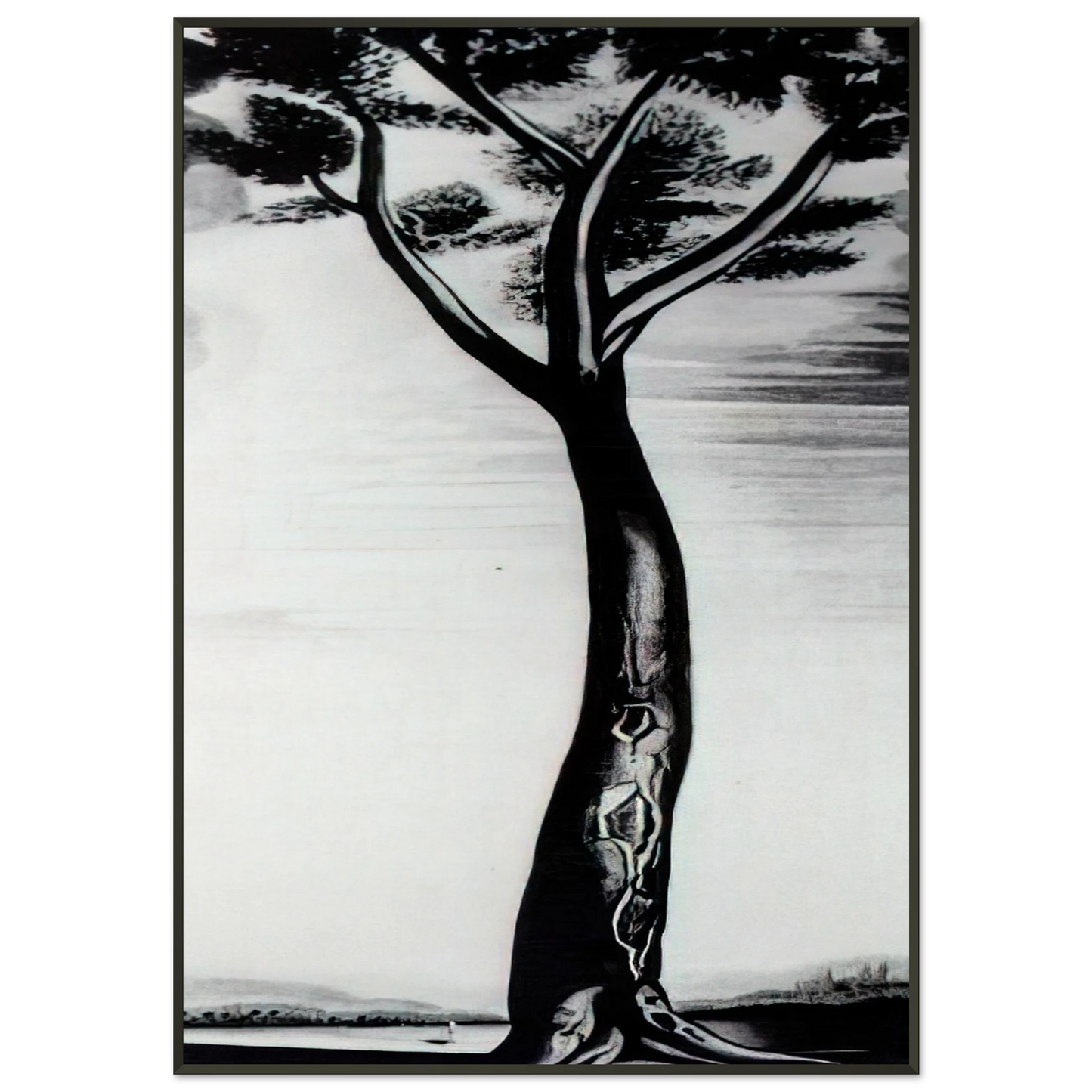 Salvador Dali  THE TREE Framed Art Print  - Aluminum Frame - 21x29.7 cm / 8x12"
