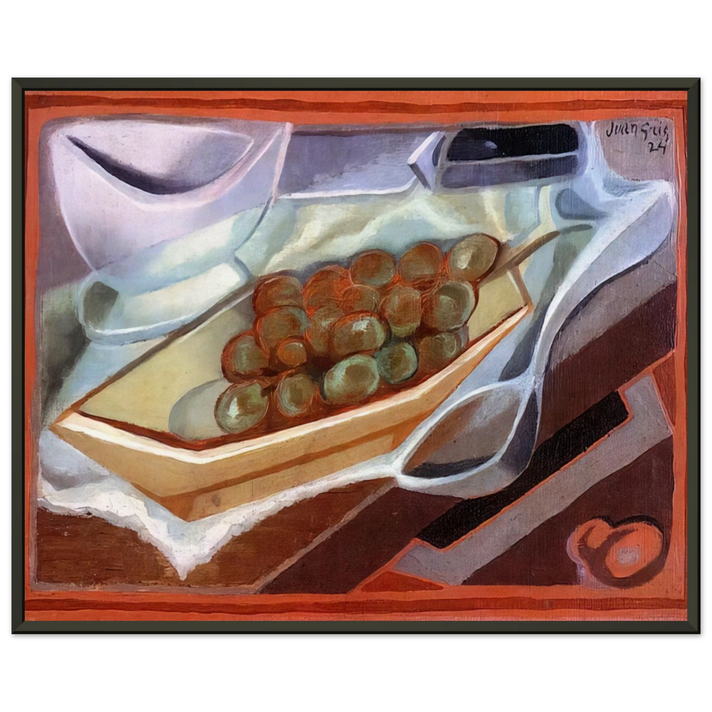 Juan Gris  THE BUNCH OF GRAPES 1924 Framed Art Print  - Aluminum Frame - 40x50 cm / 16x20 inches