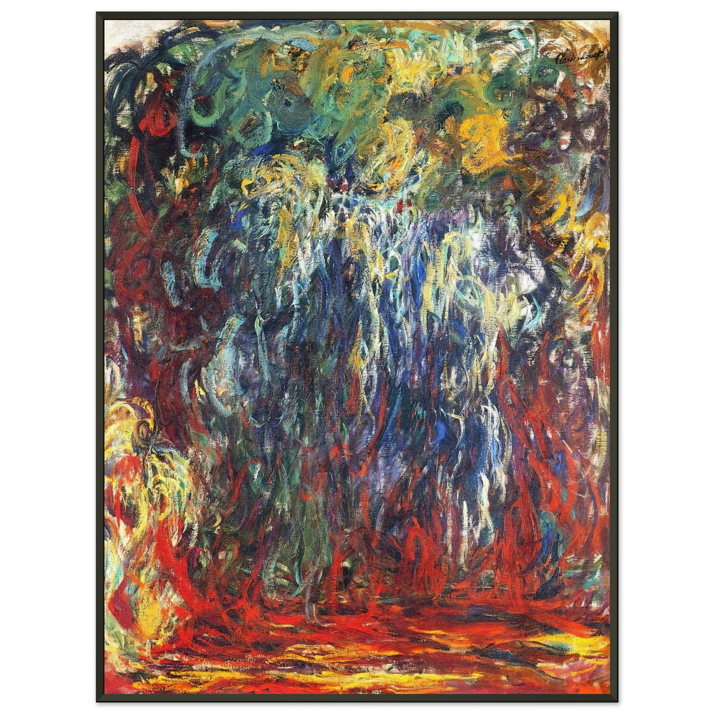 claude monet  Weeping Willow Giverny Framed Art Print  - Aluminum Frame - 70x100 cm / 28x40 inches