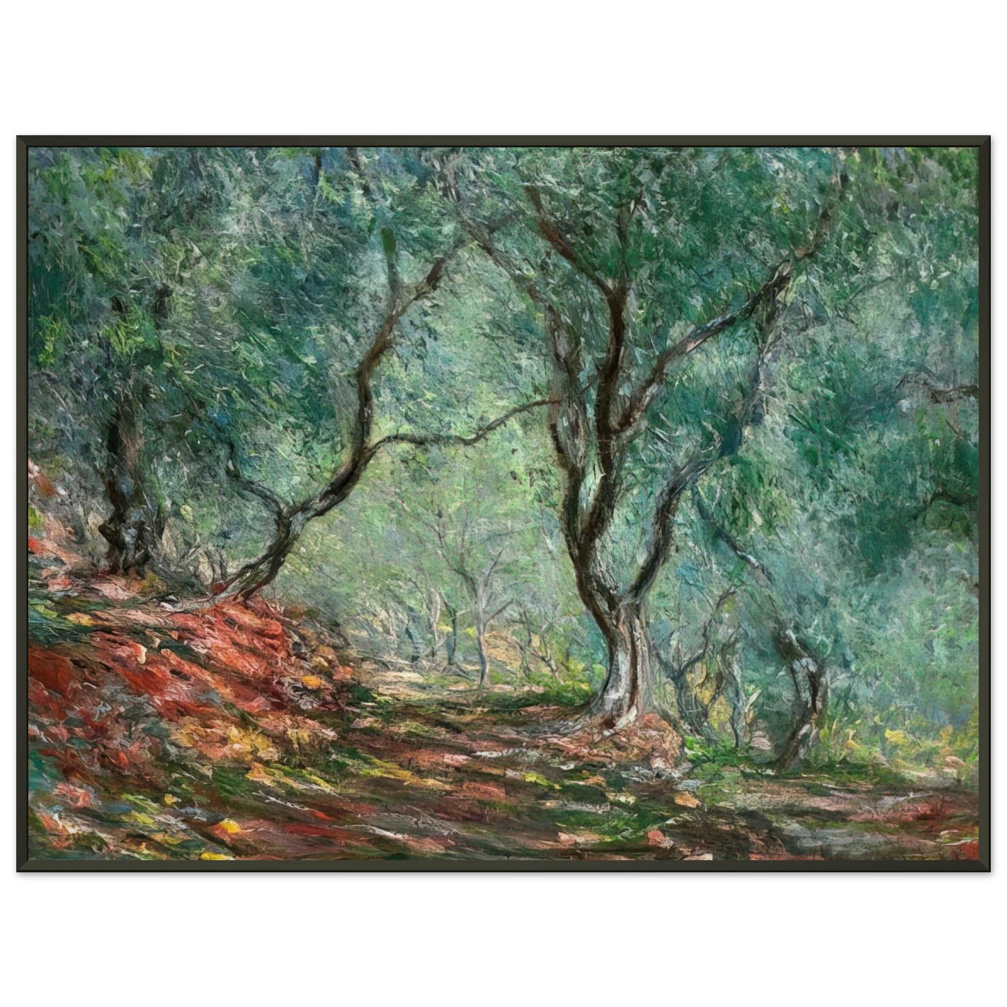 claude monet  The Olive Tree Wood In The Moreno Garden Framed Art Print  - Aluminum Frame - 40x50 cm / 16x20 inches
