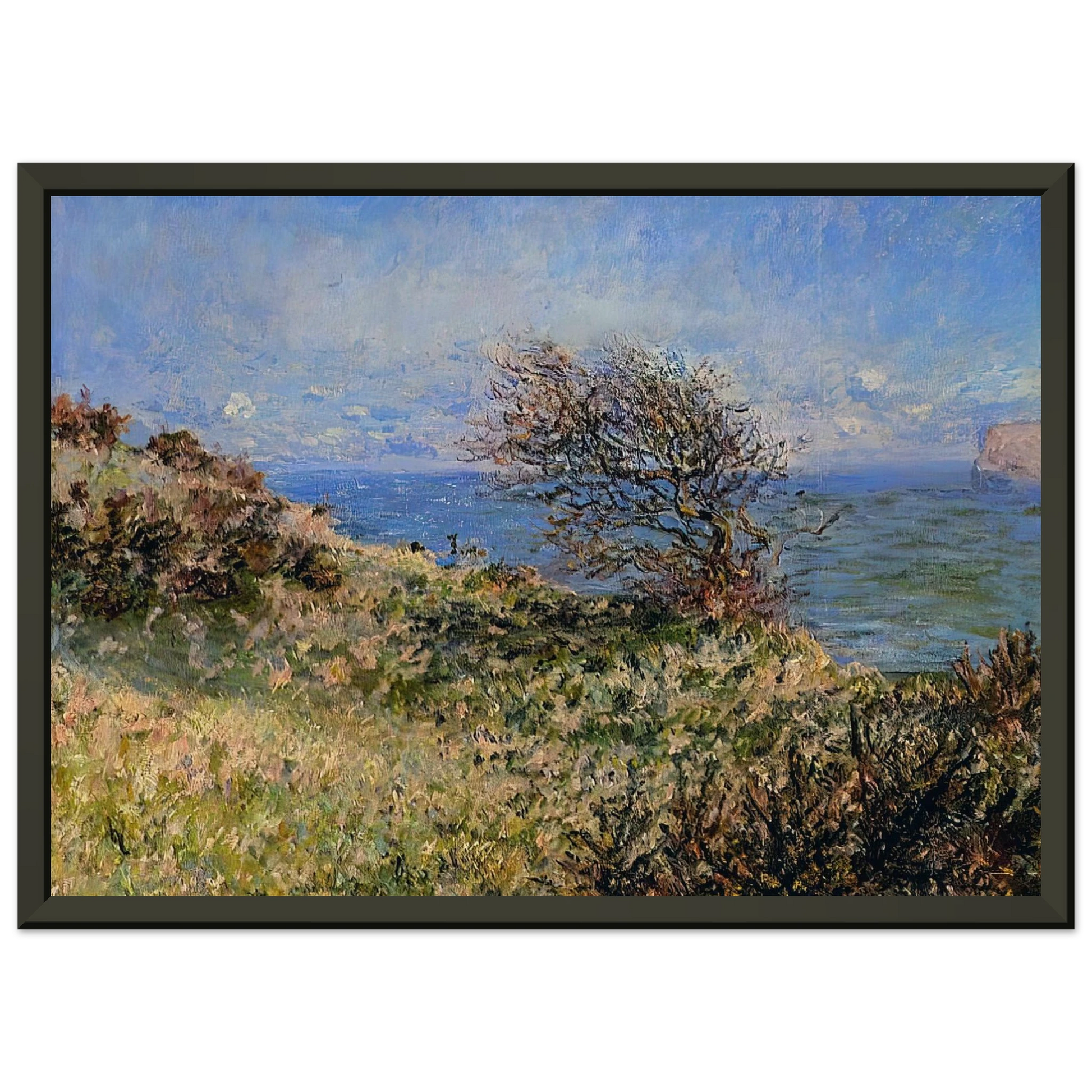 claude monet  On the Cliff at Fecamp Framed Art Print  - Aluminum Frame - 70x100 cm / 28x40 inches