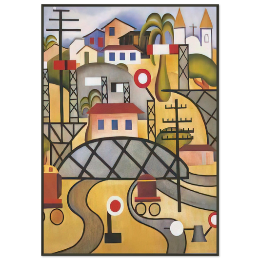 Tarsila do Amaral  EFCB Estrada de Ferro Central do Brasil Framed Art Print  - Aluminum Frame - 21x29.7 cm / 8x12"