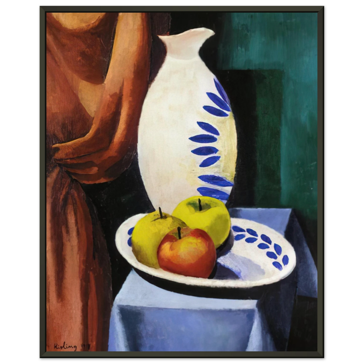 Moise Kisling  STILL LIFE WITH WHITE PITCHER 1917 Framed Art Print  - Aluminum Frame - 70x100 cm / 28x40 inches