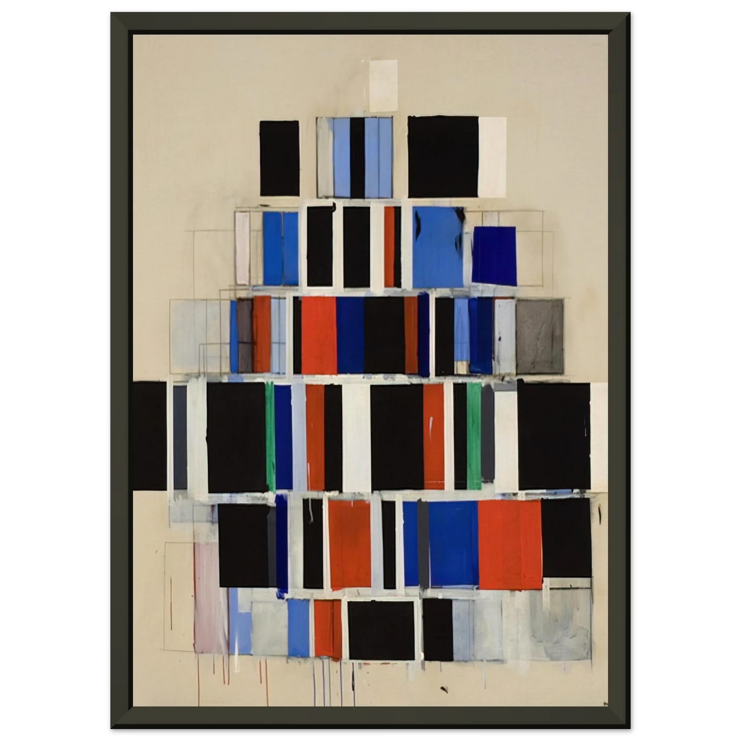 Robert Goodnough  Large Rectangles Large  1965 Framed Art Print  - Aluminum Frame - 70x100 cm / 28x40 inches