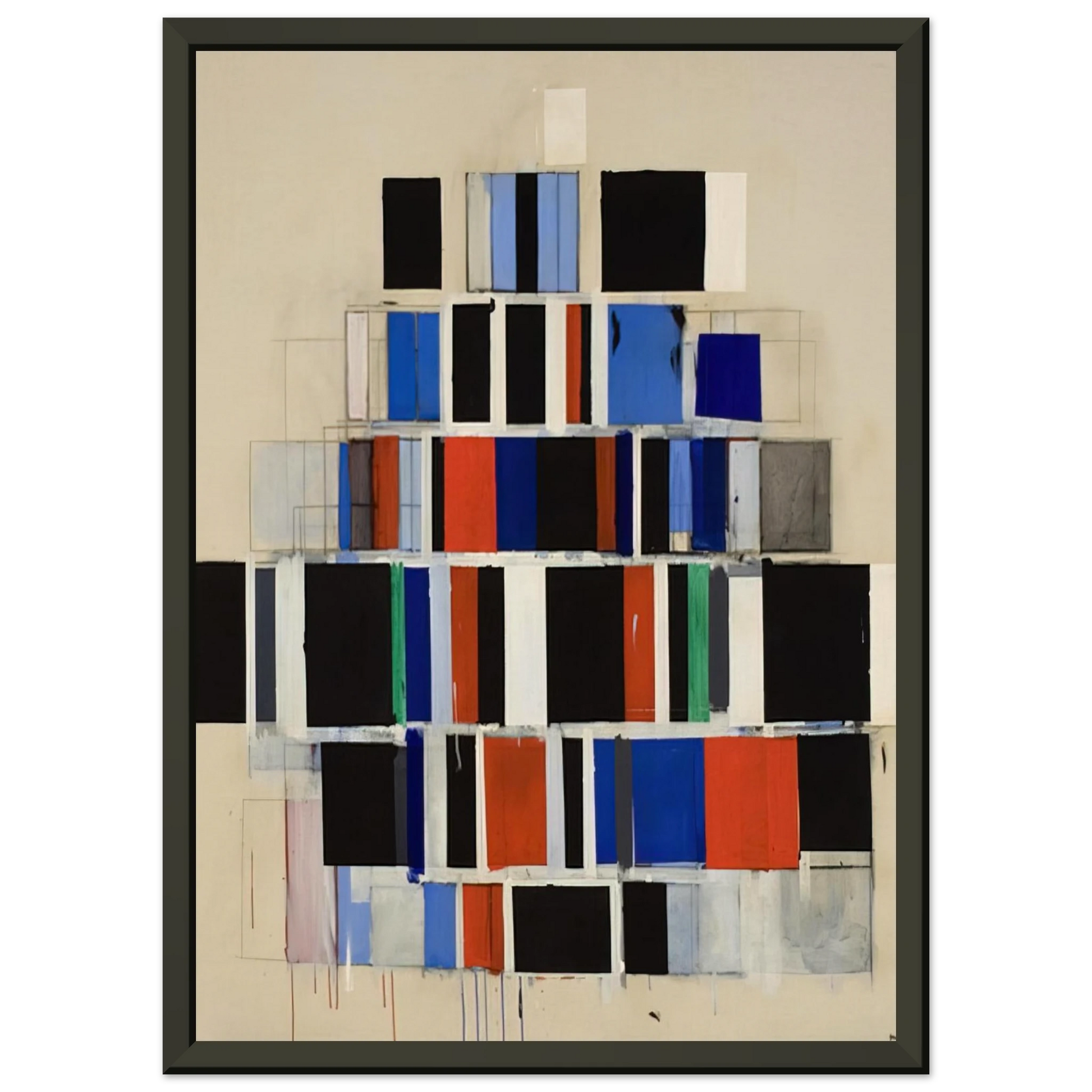 Robert Goodnough  Large Rectangles Large  1965 Framed Art Print  - Aluminum Frame - 70x100 cm / 28x40 inches