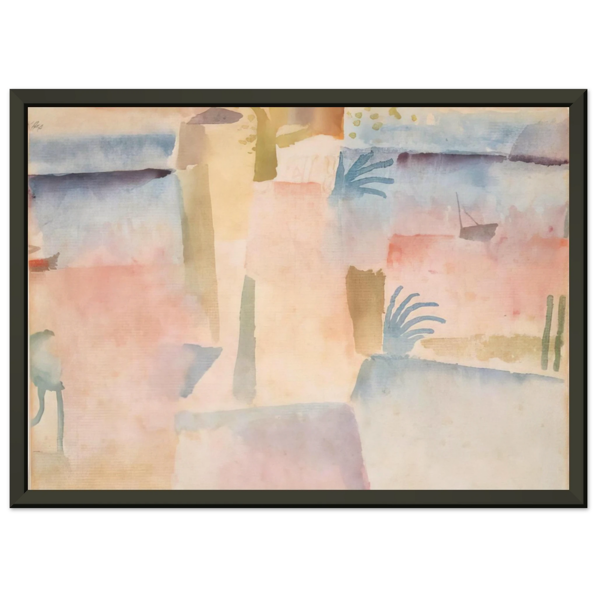 Paul Klee  VIEW TOWARDS THE PORT OF HAMMAMET 1914 Framed Art Print  - Aluminum Frame - 60x80 cm / 24x32 inches