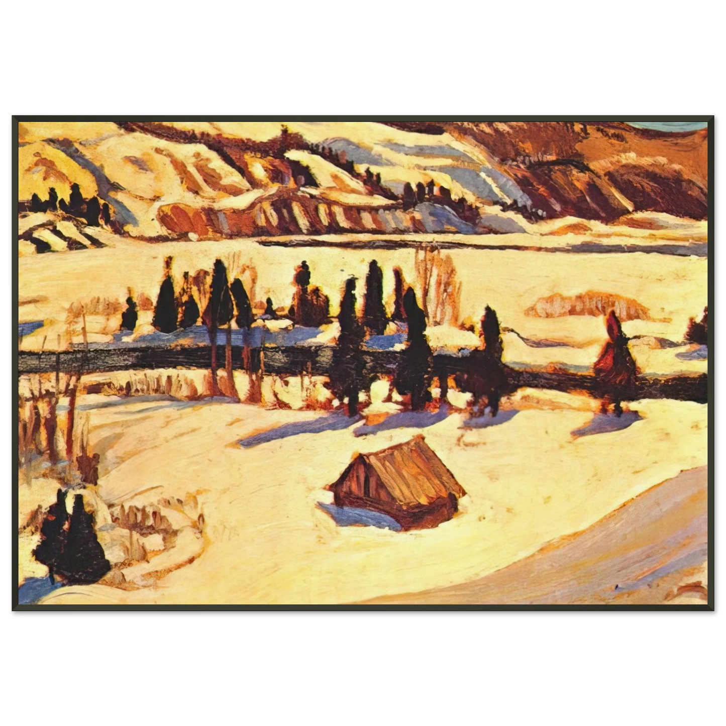 AY Jackson  River St Urbain  1930 Framed Art Print  - Aluminum Frame - 21x29.7 cm / 8x12"