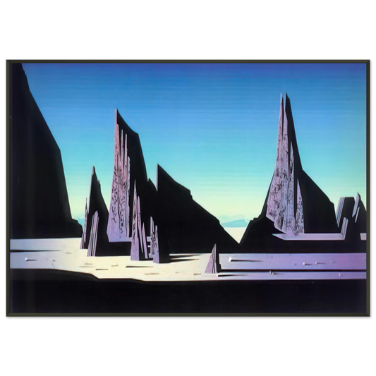 Eyvind Earle  Desert Rocks Framed Art Print  - Aluminum Frame - 21x29.7 cm / 8x12"