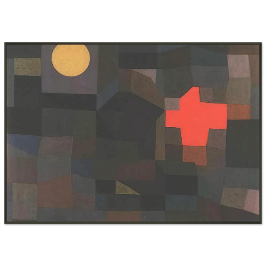 Paul Klee  FIRE FULL MOON 1933 Framed Art Print  - Aluminum Frame - 21x29.7 cm / 8x12"