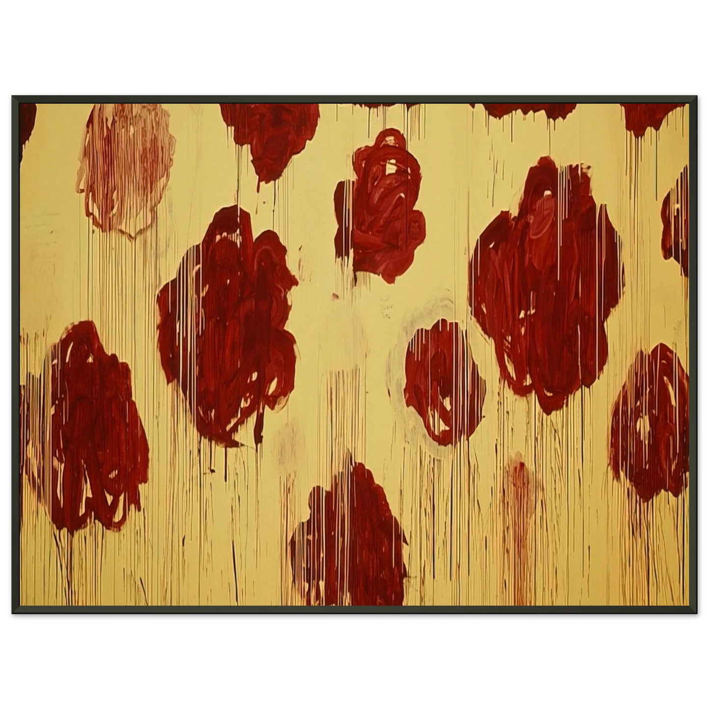 Cy Twombly  Untitled  Blooming A Scattering of Blossoms  Other Things  Framed Art Print  - Aluminum Frame - 60x80 cm / 24x32 inches