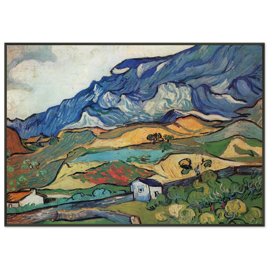 Vincent van Gogh  Les Alpilles Mountain Landscape near SouthReme Framed Art Print  - Aluminum Frame - 21x29.7 cm / 8x12"