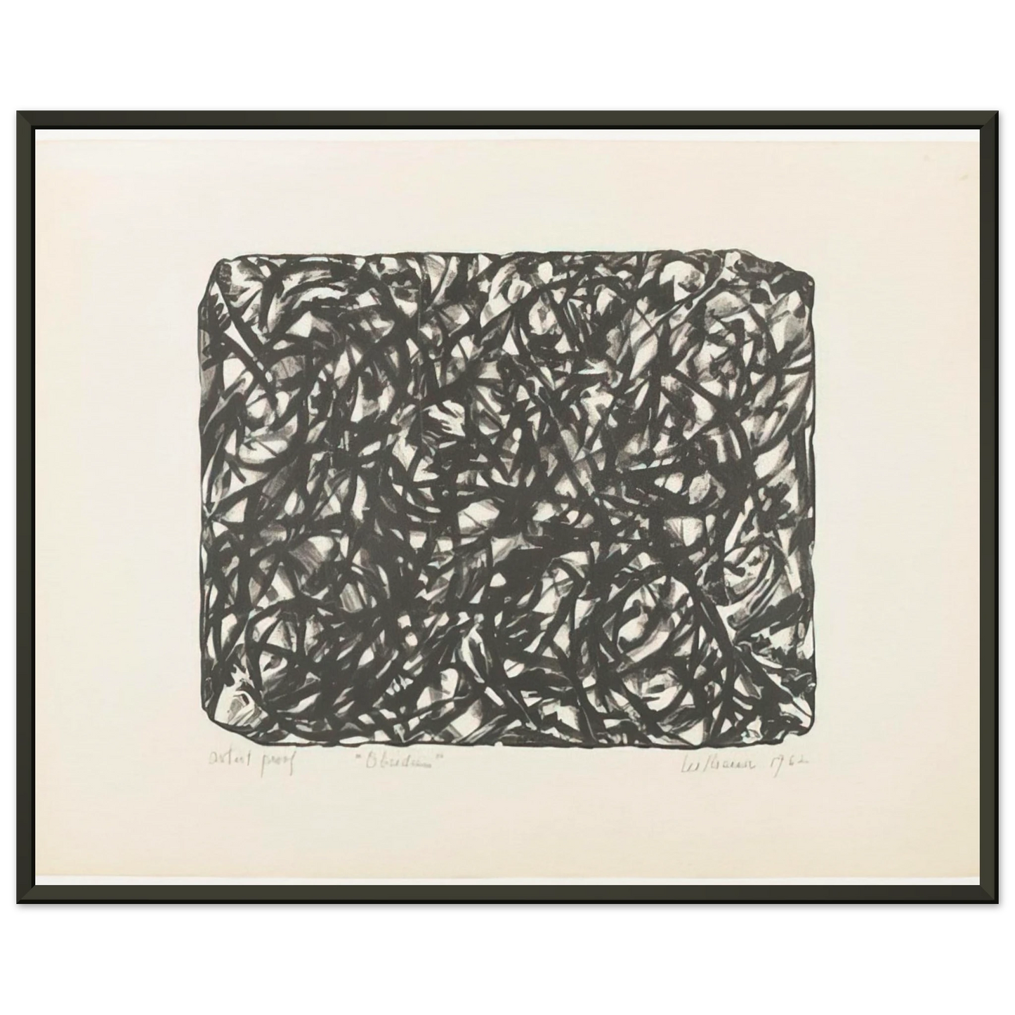 Lee Krasner  Obsidian Framed Art Print  - Aluminum Frame - 40x50 cm / 16x20 inches