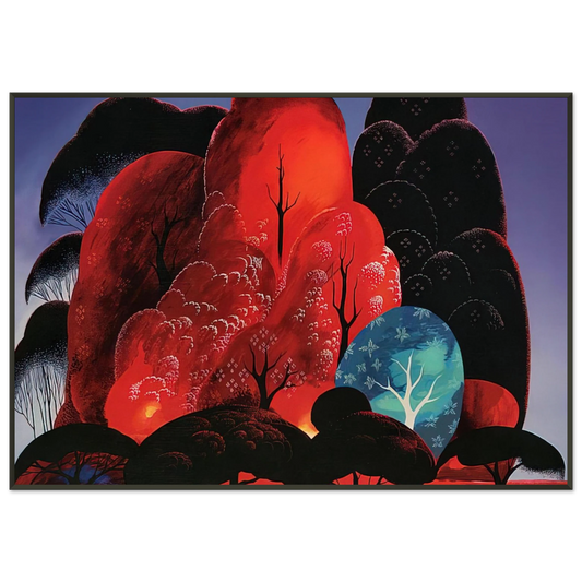 Eyvind Earle  Blazing Glory Framed Art Print  - Aluminum Frame - 21x29.7 cm / 8x12"