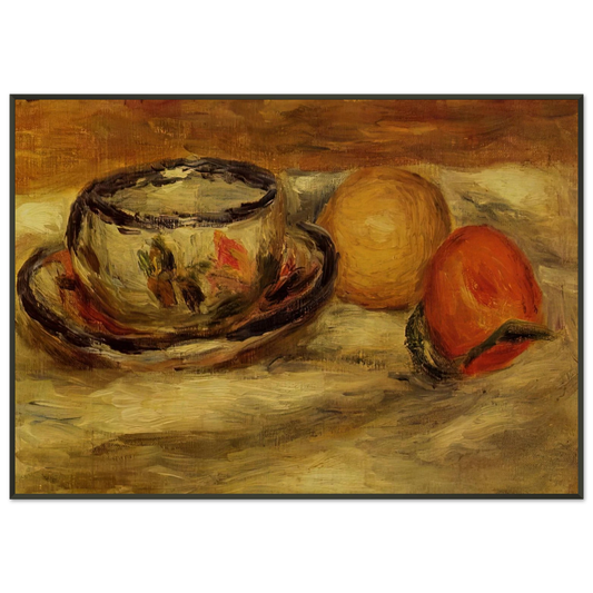 PierreAuguste Renoir  Cup Lemon and Tomato Framed Art Print  - Aluminum Frame - 21x29.7 cm / 8x12"
