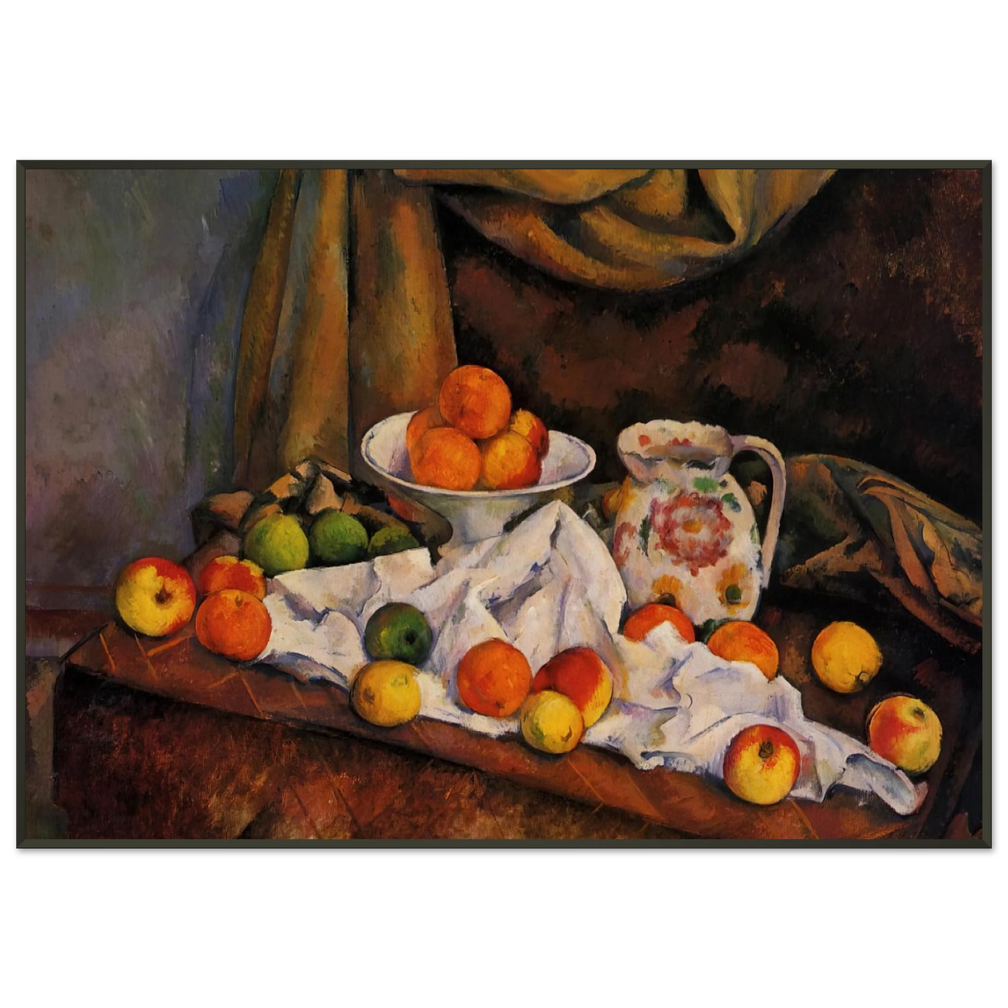 Paul Cezanne  Fruit Bowl Pitcher and Fruit Framed Art Print  - Aluminum Frame - 21x29.7 cm / 8x12"
