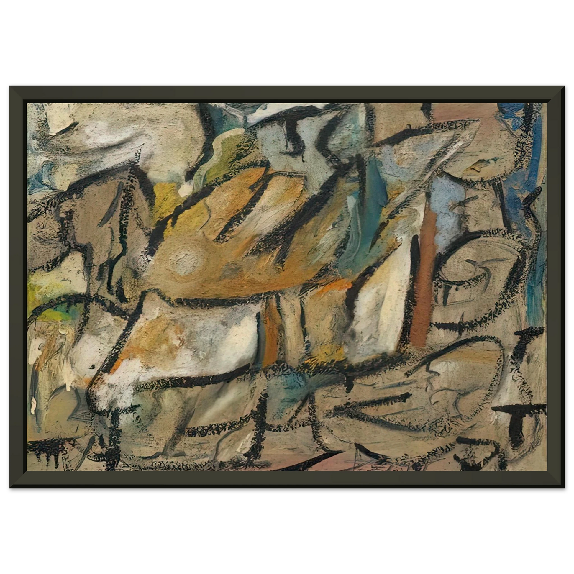 Helen Frankenthaler  August Weather 1951 Framed Art Print  - Aluminum Frame - 70x100 cm / 28x40 inches