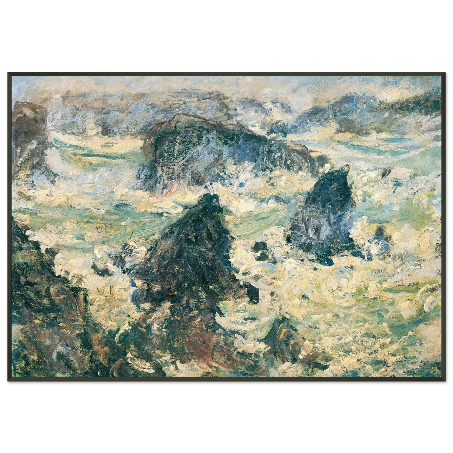 claude monet  Storm on the Cote de BelleIle Framed Art Print  - Aluminum Frame - 21x29.7 cm / 8x12"