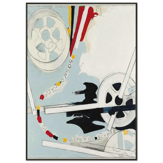 Mario Schifano  Il Sogno Dada di Arturo Schwarz  1965 Framed Art Print  - Aluminum Frame - 21x29.7 cm / 8x12"