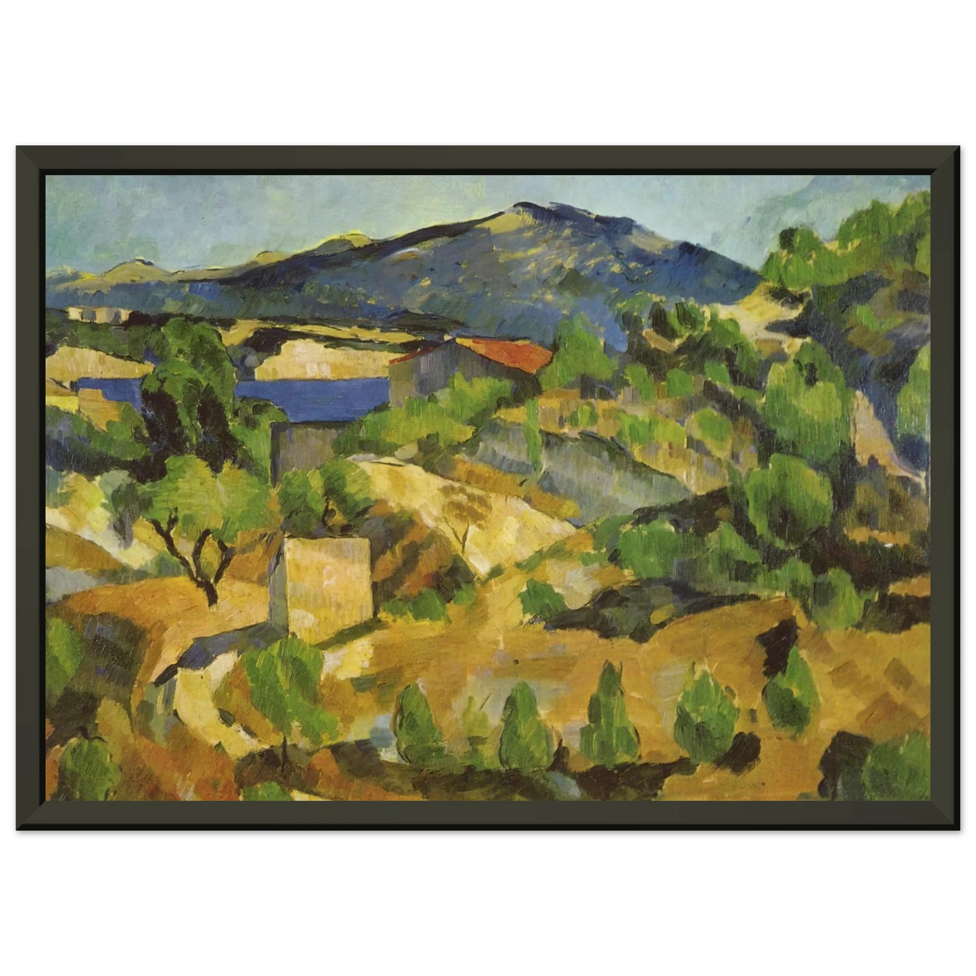 Paul Cezanne  Mountains in Provence LEstaque Framed Art Print  - Aluminum Frame - 60x80 cm / 24x32 inches