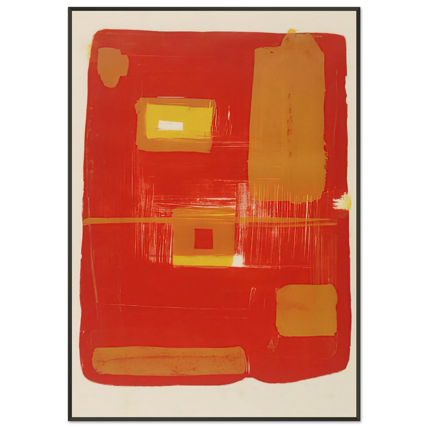 Patrick Heron  Red and Yellow Image  1958 Framed Art Print  - Aluminum Frame - 21x29.7 cm / 8x12"