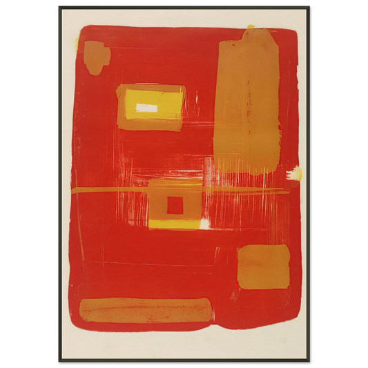 Patrick Heron  Red and Yellow Image  1958 Framed Art Print  - Aluminum Frame - 21x29.7 cm / 8x12"
