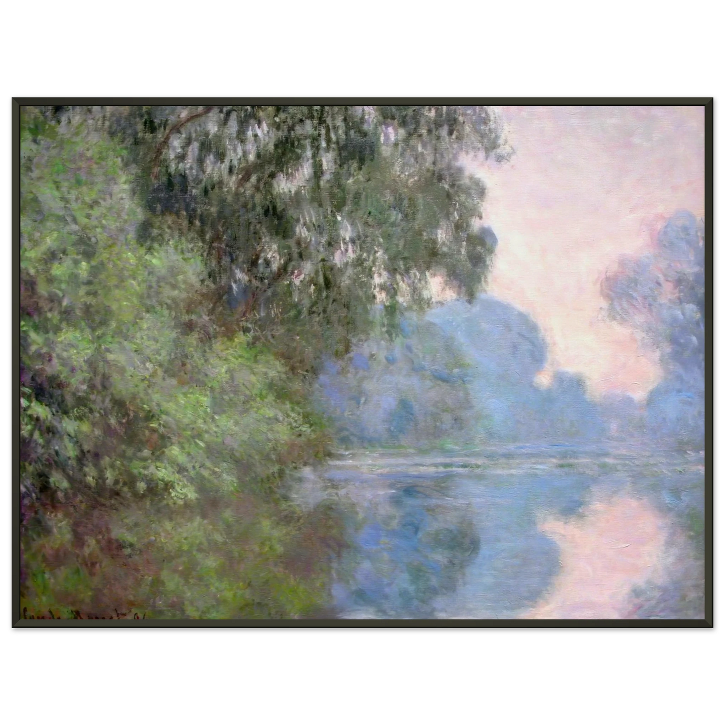 claude monet  Morning on the Seine near Giverny Framed Art Print  - Aluminum Frame - 60x80 cm / 24x32 inches