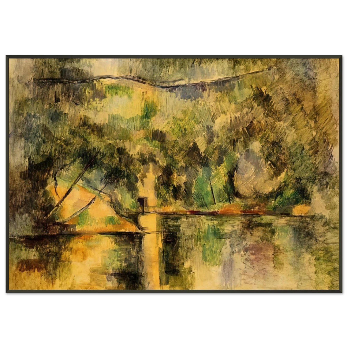 Paul Cezanne  Reflections in the Water Framed Art Print  - Aluminum Frame - 21x29.7 cm / 8x12"