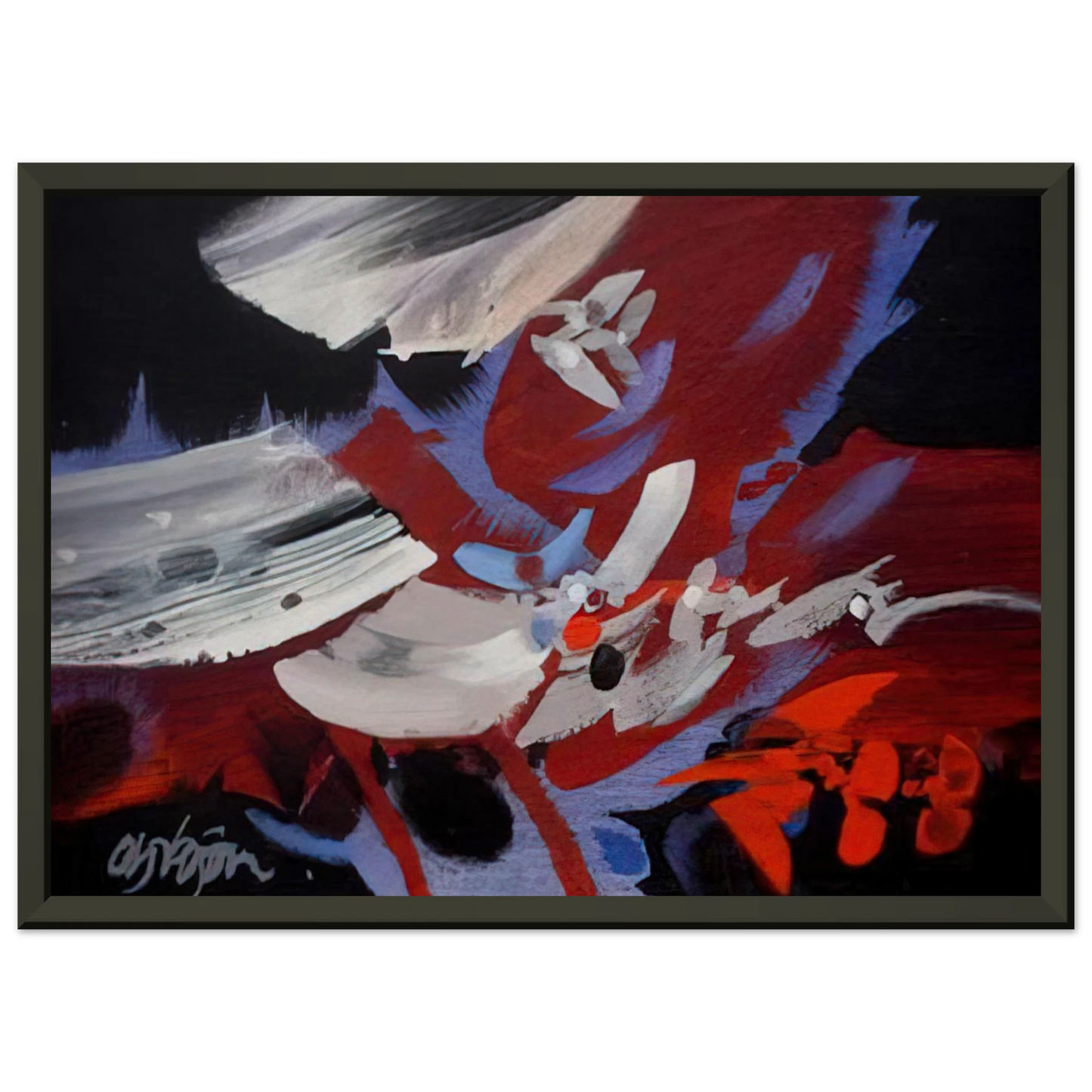 Alejandro Obregon  VIENTOS 1989 Framed Art Print  - Aluminum Frame - 60x80 cm / 24x32 inches