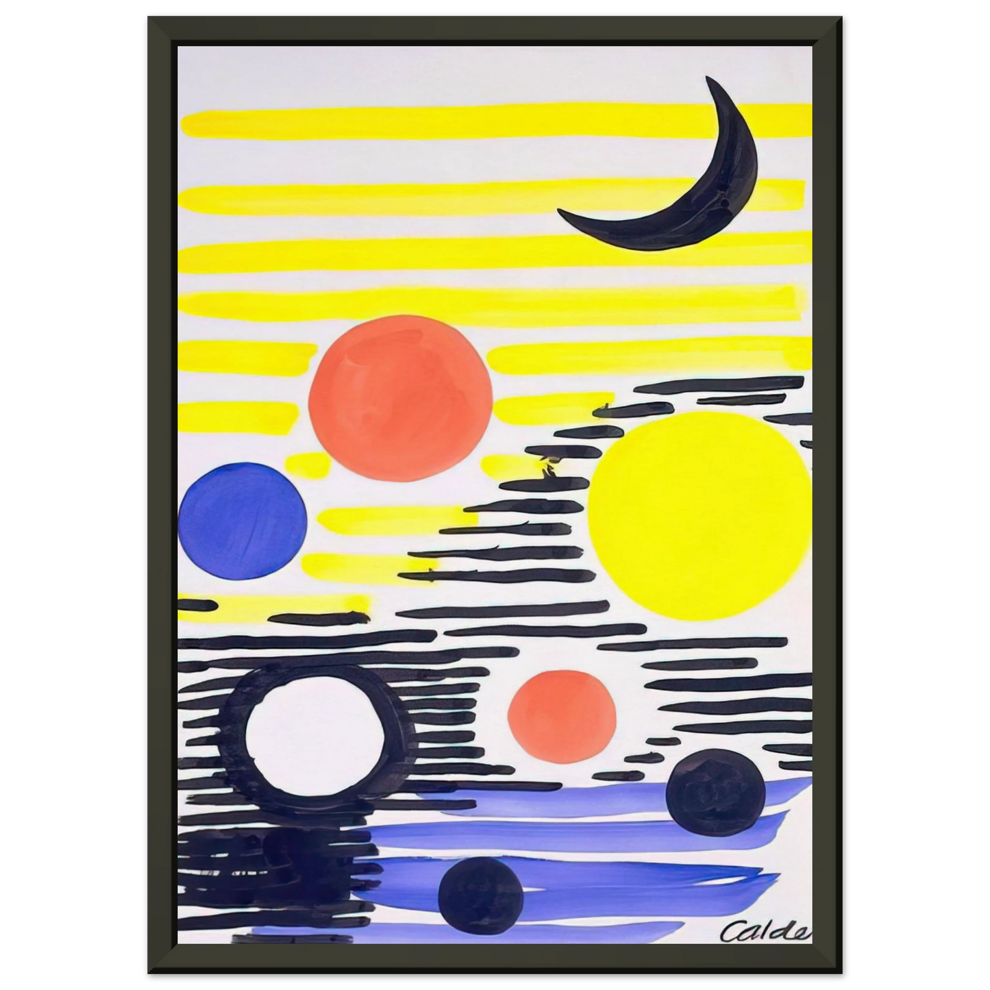 Alexander Calder  7 CIRCLES ABSTRACT 1966 Framed Art Print  - Aluminum Frame - 40x50 cm / 16x20 inches