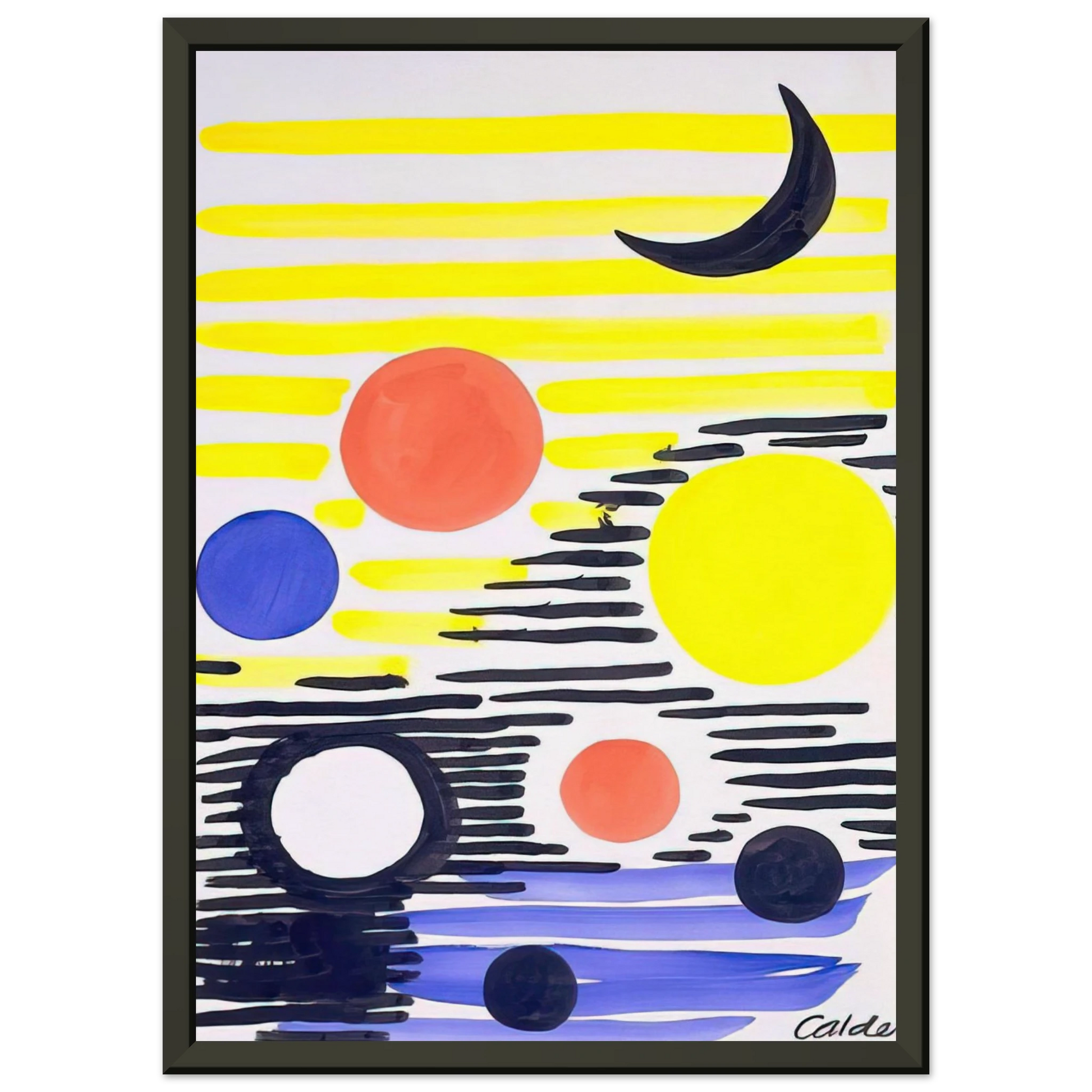 Alexander Calder  7 CIRCLES ABSTRACT 1966 Framed Art Print  - Aluminum Frame - 40x50 cm / 16x20 inches