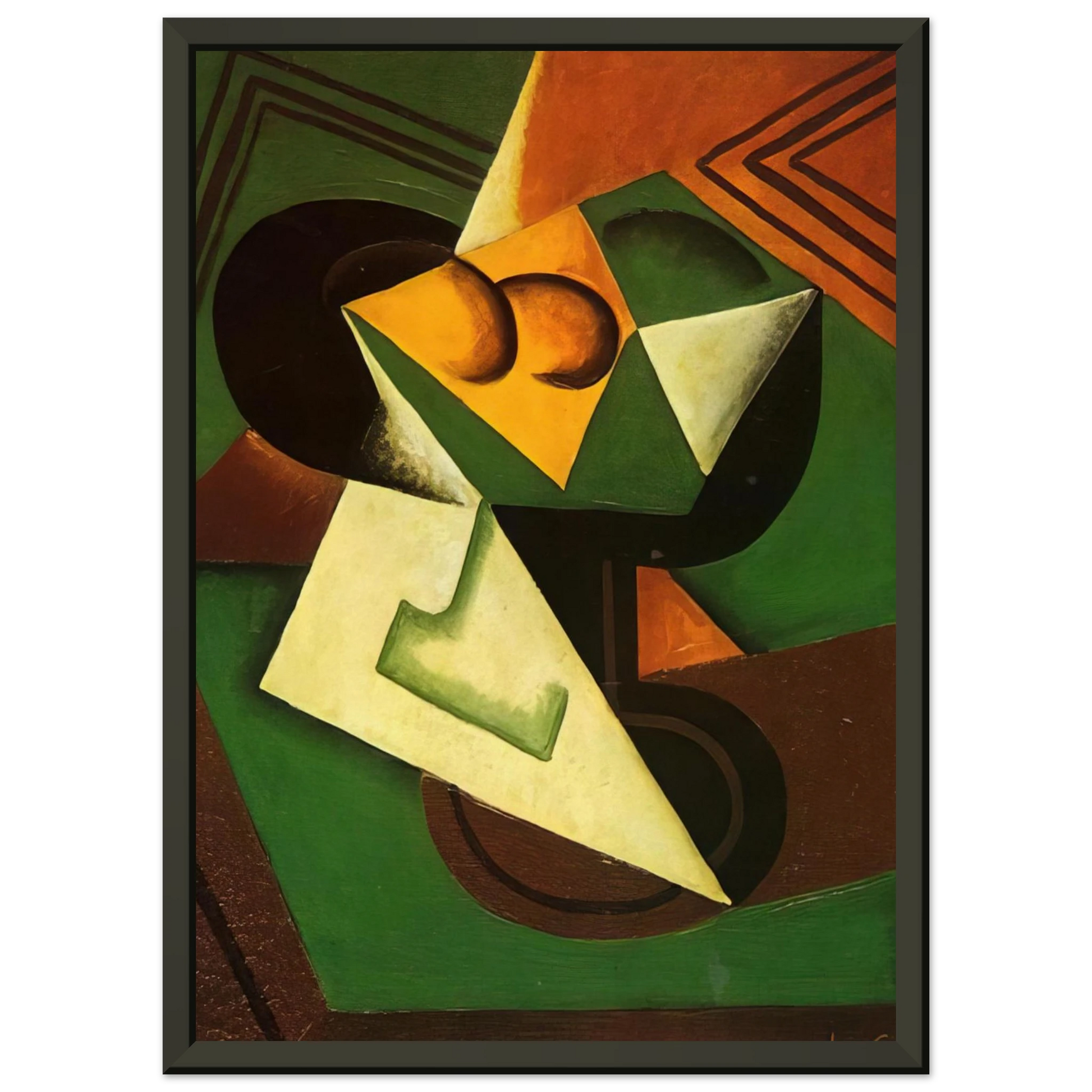 Juan Gris  FRUIT BOWL AND FRUIT Framed Art Print  - Aluminum Frame - 60x80 cm / 24x32 inches