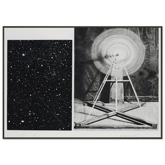 Vija Celmins  CONCENTRIC BEARINGS A 1984 Framed Art Print  - Aluminum Frame - 21x29.7 cm / 8x12"