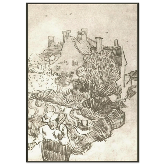 Vincent van Gogh  A House at Auvers Framed Art Print  - Aluminum Frame - 21x29.7 cm / 8x12"