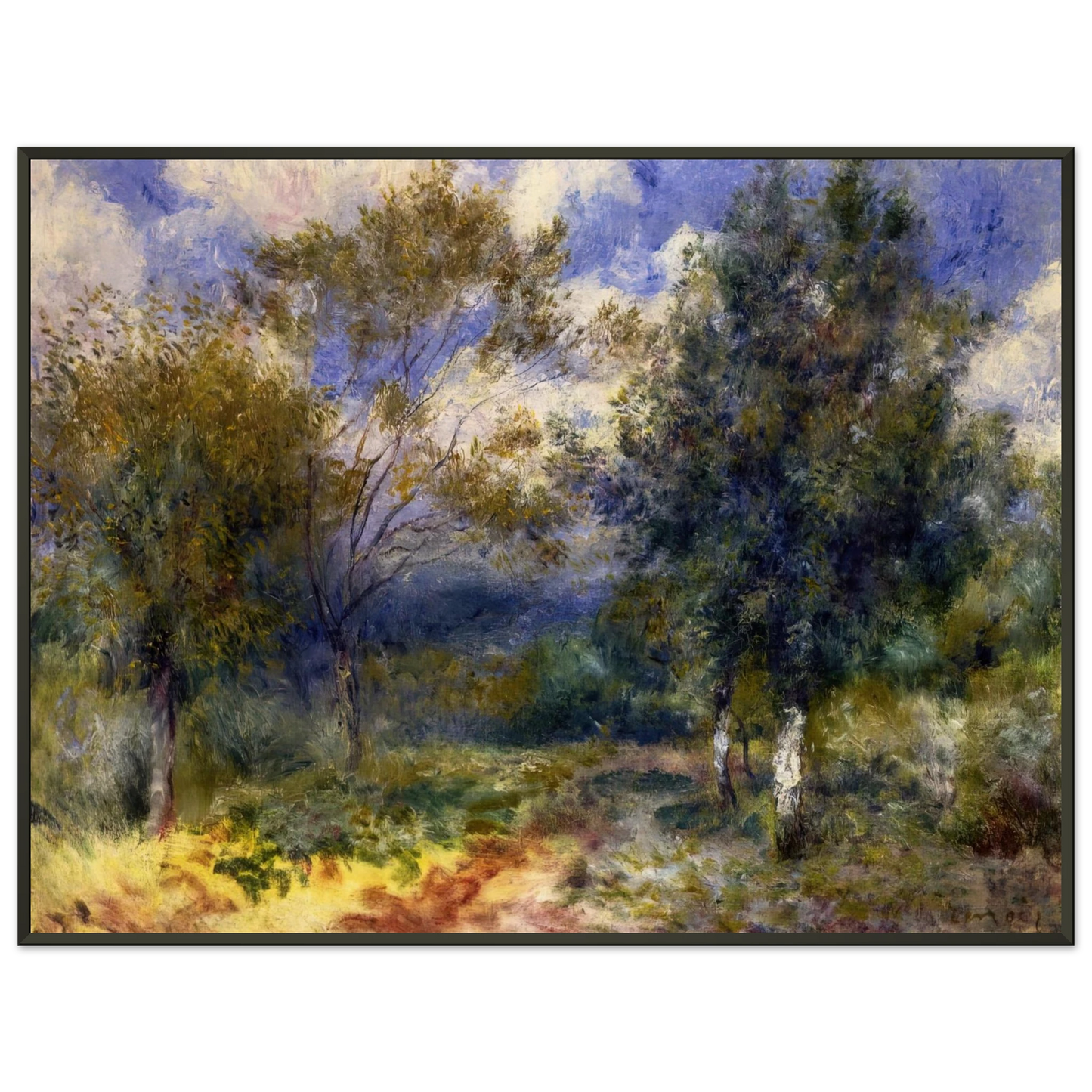 PierreAuguste Renoir  Sunny Landscape Framed Art Print  - Aluminum Frame - 60x80 cm / 24x32 inches