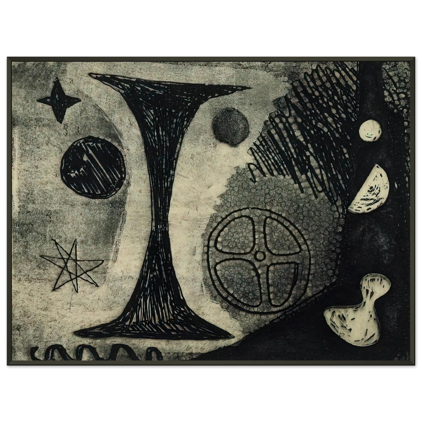 Alexander Calder  THE BIG I 1944 Framed Art Print  - Aluminum Frame - 70x100 cm / 28x40 inches