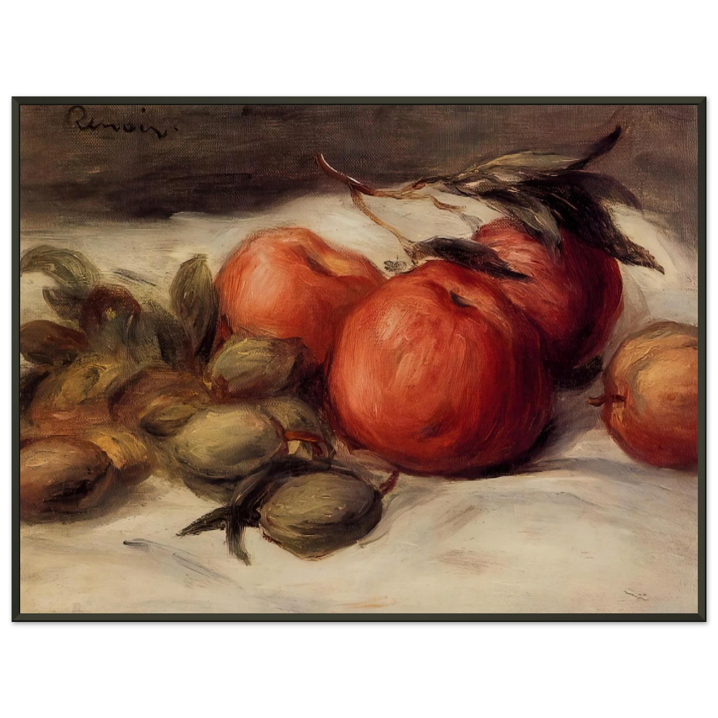 PierreAuguste Renoir  Still Life with Apples and Almonds Framed Art Print  - Aluminum Frame - 60x80 cm / 24x32 inches