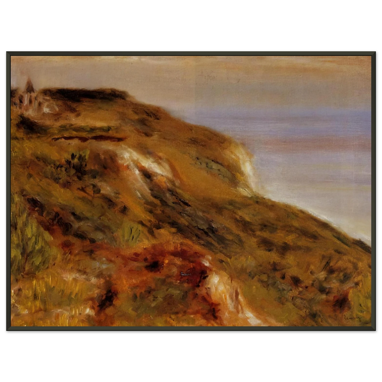 PierreAuguste Renoir  The Varangeville Church and the Cliffs Framed Art Print  - Aluminum Frame - 60x80 cm / 24x32 inches