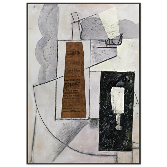 Juan Gris  BOTTLE AND GLASS 1 Framed Art Print  - Aluminum Frame - 21x29.7 cm / 8x12"