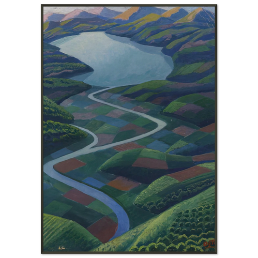 Gerardo Dottori  Paesaggio Aereo  1936 Framed Art Print  - Aluminum Frame - 21x29.7 cm / 8x12"