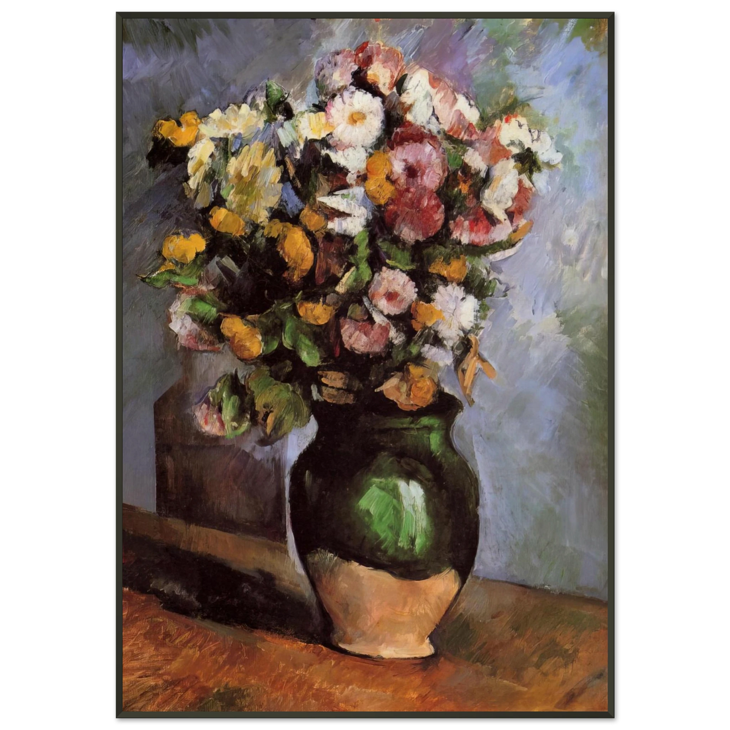 Paul Cezanne  Flowers in an Olive Jar Framed Art Print  - Aluminum Frame - 21x29.7 cm / 8x12"
