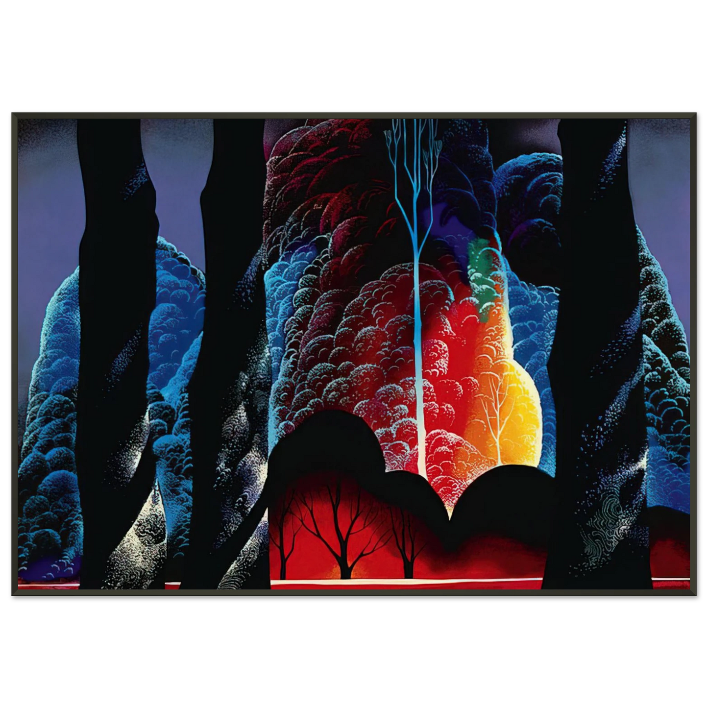 Eyvind Earle  Forest Symphony Framed Art Print  - Aluminum Frame - 21x29.7 cm / 8x12"