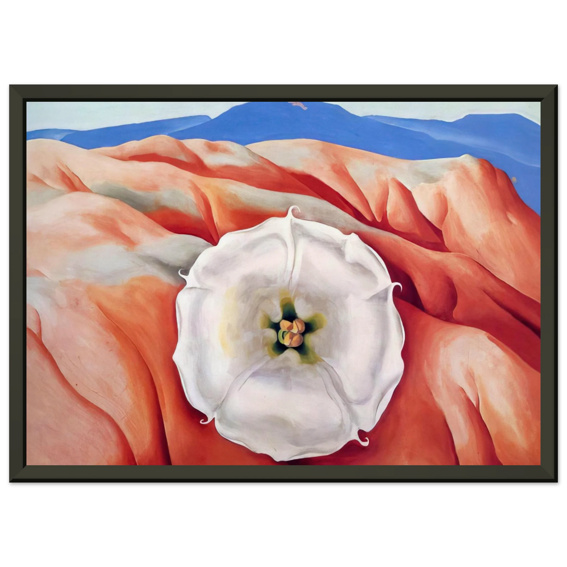 Georgia OKeeffe  Red hills and white flower II Framed Art Print  - Aluminum Frame - 70x100 cm / 28x40 inches
