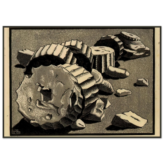 MC Escher  SELINUNTE SICILY OCTOBER 1935 1935 Framed Art Print  - Aluminum Frame - 21x29.7 cm / 8x12"