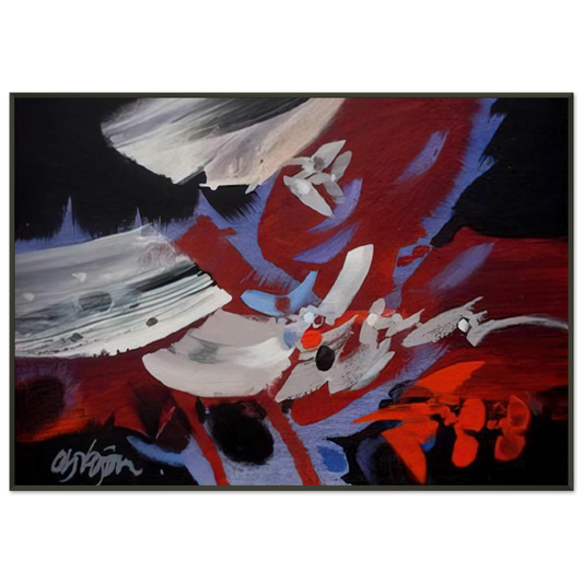 Alejandro Obregon  VIENTOS 1989 Framed Art Print  - Aluminum Frame - 21x29.7 cm / 8x12"