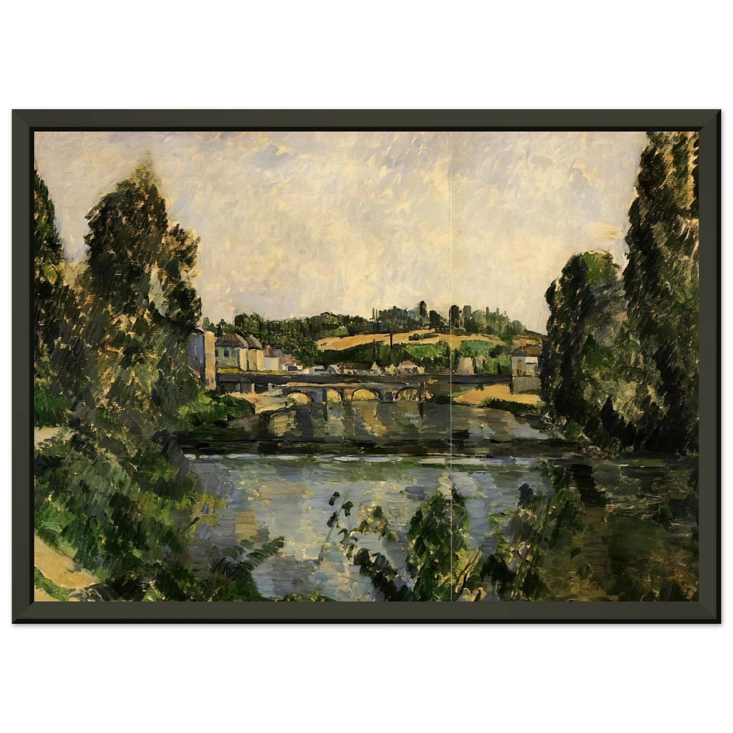 Paul Cezanne  Bridge and Waterfall at Pontoise Framed Art Print  - Aluminum Frame - 60x80 cm / 24x32 inches