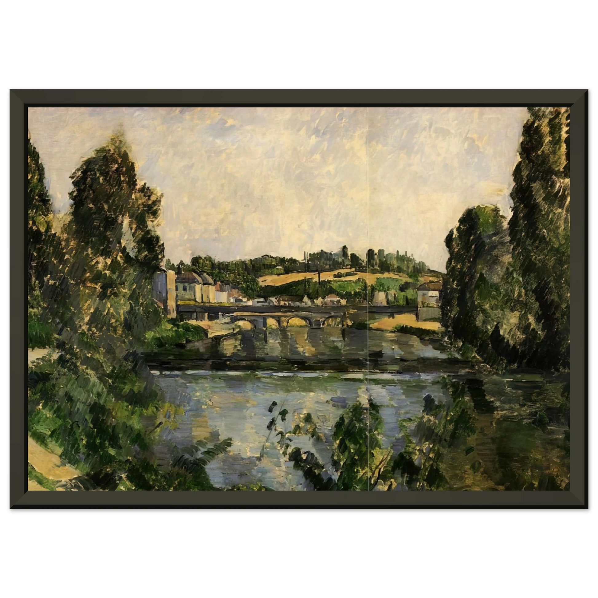 Paul Cezanne  Bridge and Waterfall at Pontoise Framed Art Print  - Aluminum Frame - 60x80 cm / 24x32 inches