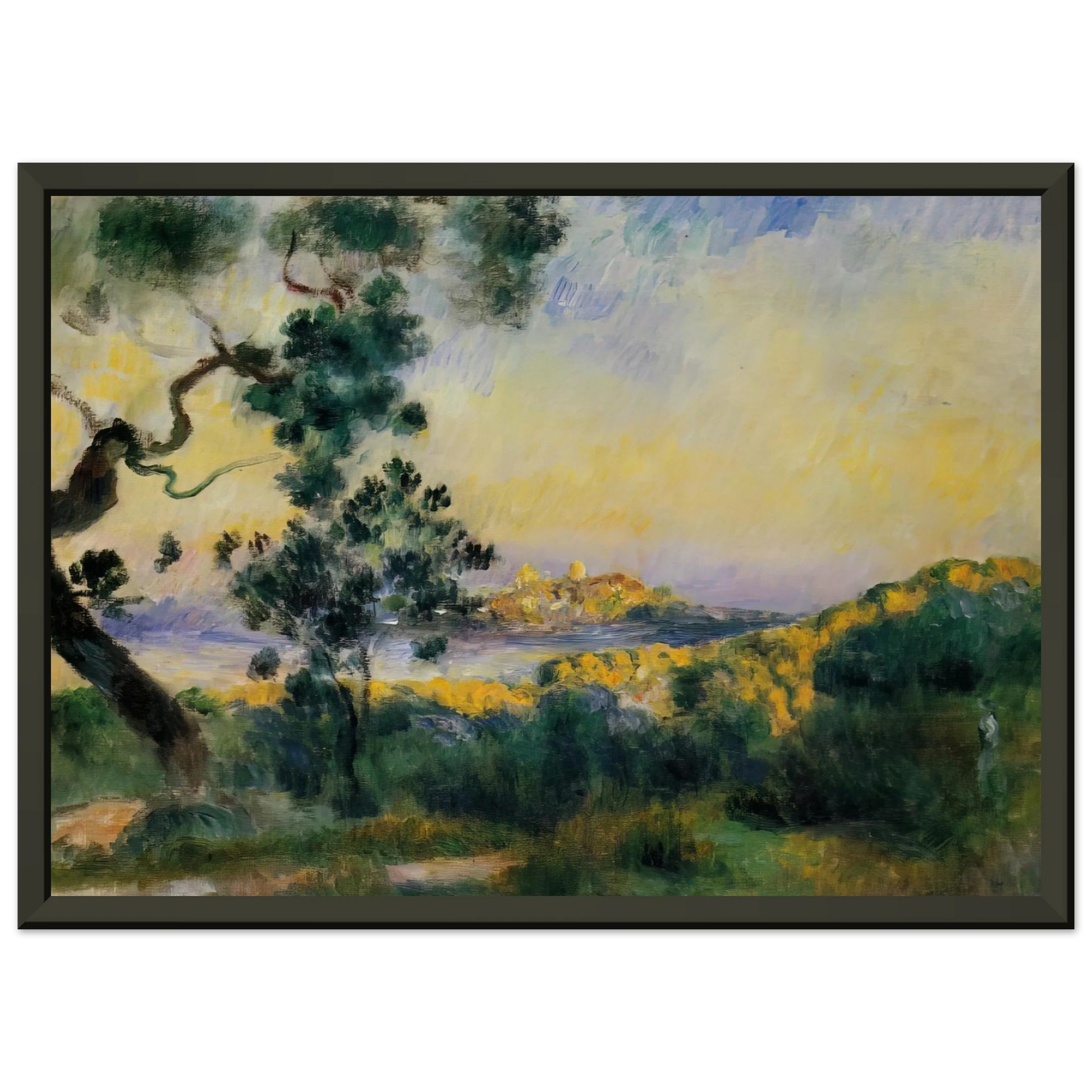 PierreAuguste Renoir  View of Antibes Framed Art Print  - Aluminum Frame - 40x50 cm / 16x20 inches